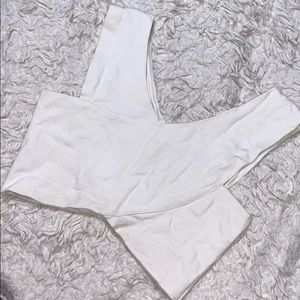 White Criss Cross Crop Top